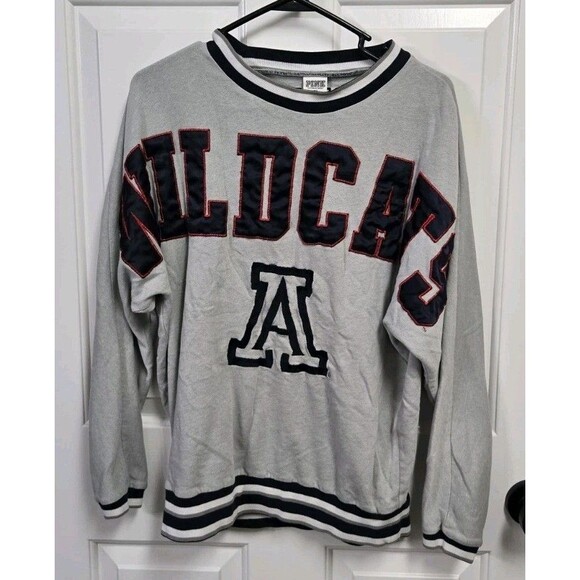 PINK VICTORIA'S SECRET COLLEGIATE COLLECTION NAVY Grey SWEATSHIRT WILDCATS S - Picture 1 of 3